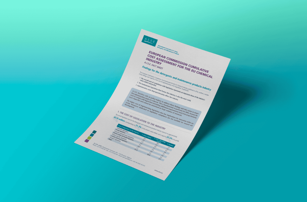 Cumulative cost assessment for the EU chemical industry - A.I.S.E. factsheet (2016)
