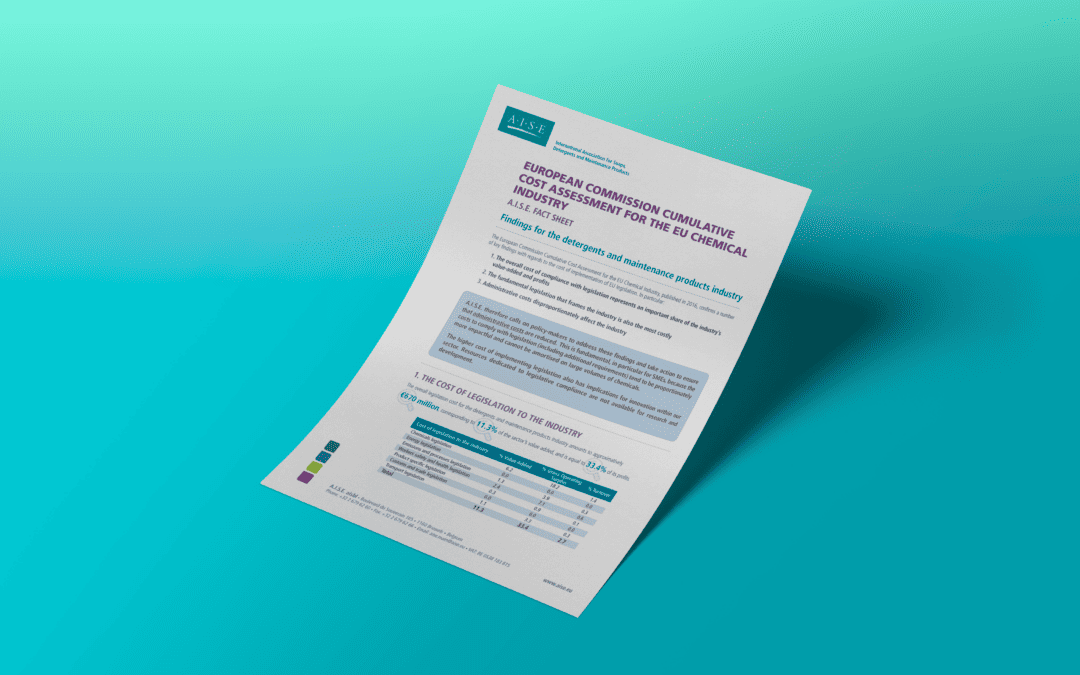 Cumulative cost assessment for the EU chemical industry – A.I.S.E. factsheet (2016)