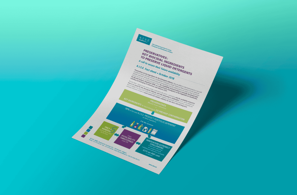 Preservatives: Key biocidal ingredients to preserve liquid detergents - A call to secure their future availability - A.I.S.E. factsheet (October 2018)