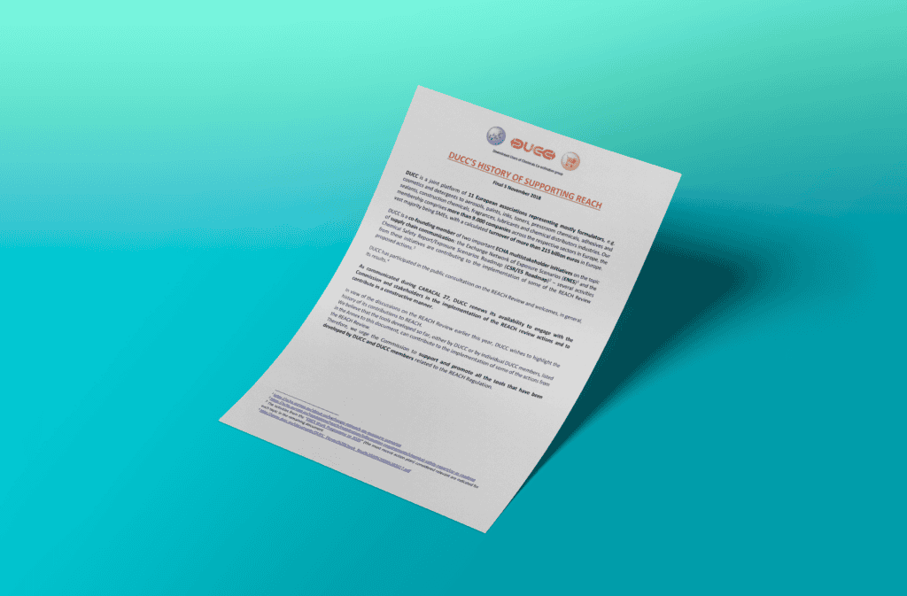 DUCC's history of contribution to the REACH implementation - DUCC factsheet