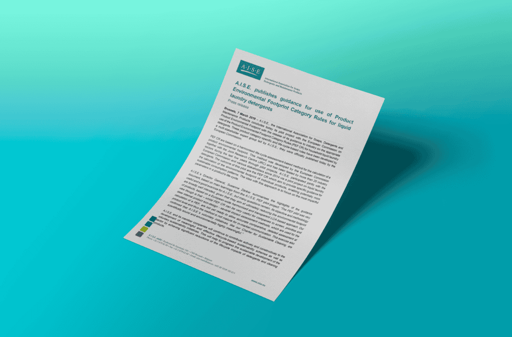 A.I.S.E. publishes guidance for use of Product Environmental Footprint Category Rules for liquid laundry detergent