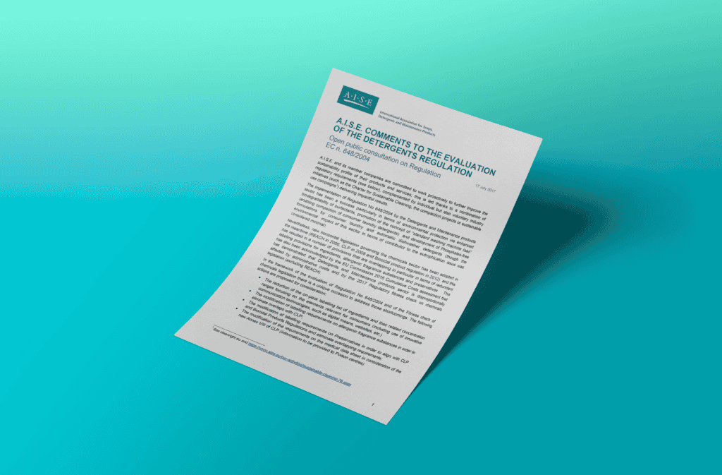 Evaluation of the Detergents Regulation - A.I.S.E. position