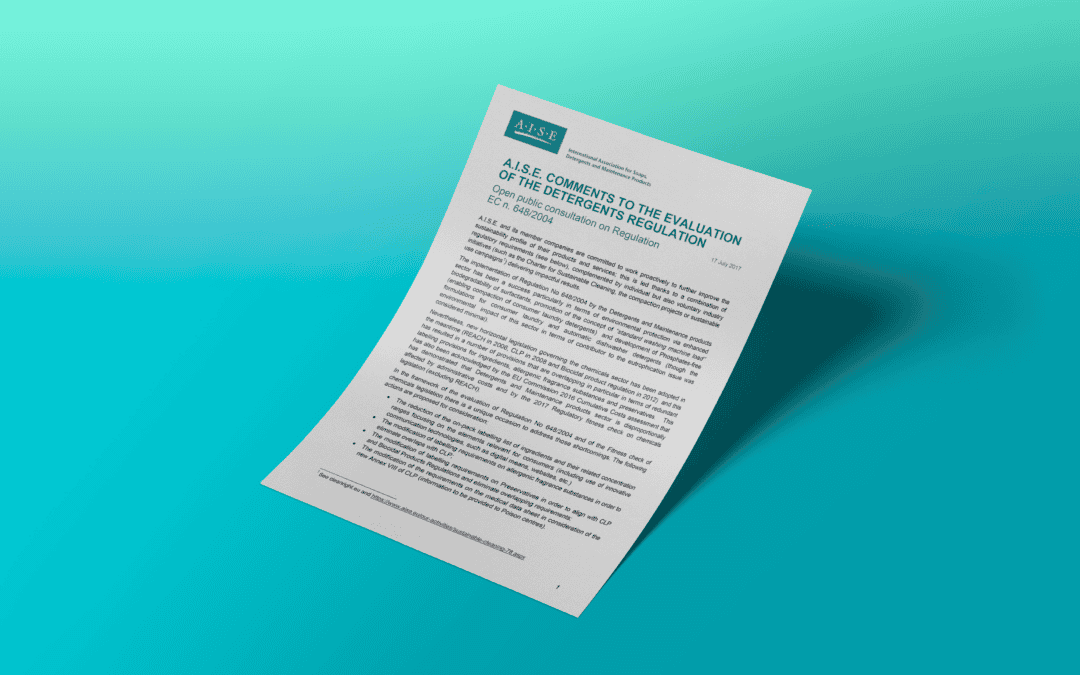 Evaluation of the Detergents Regulation – A.I.S.E. position