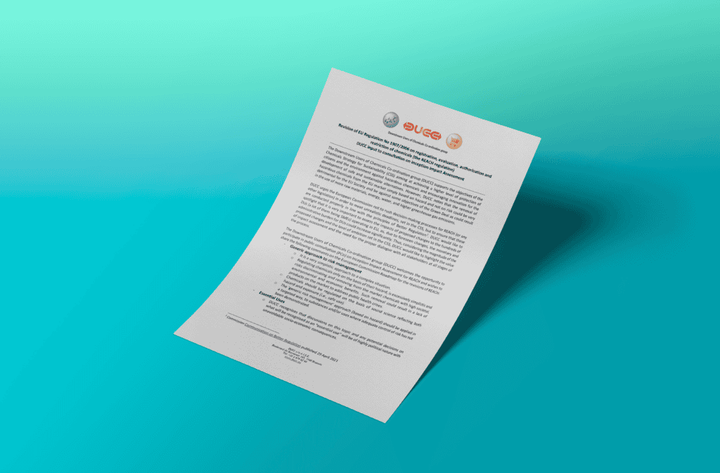 Revision of REACH - DUCC input to consultation on Inception Impact Assessment
