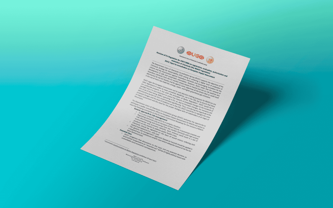 Revision of REACH – DUCC input to consultation on Inception Impact Assessment