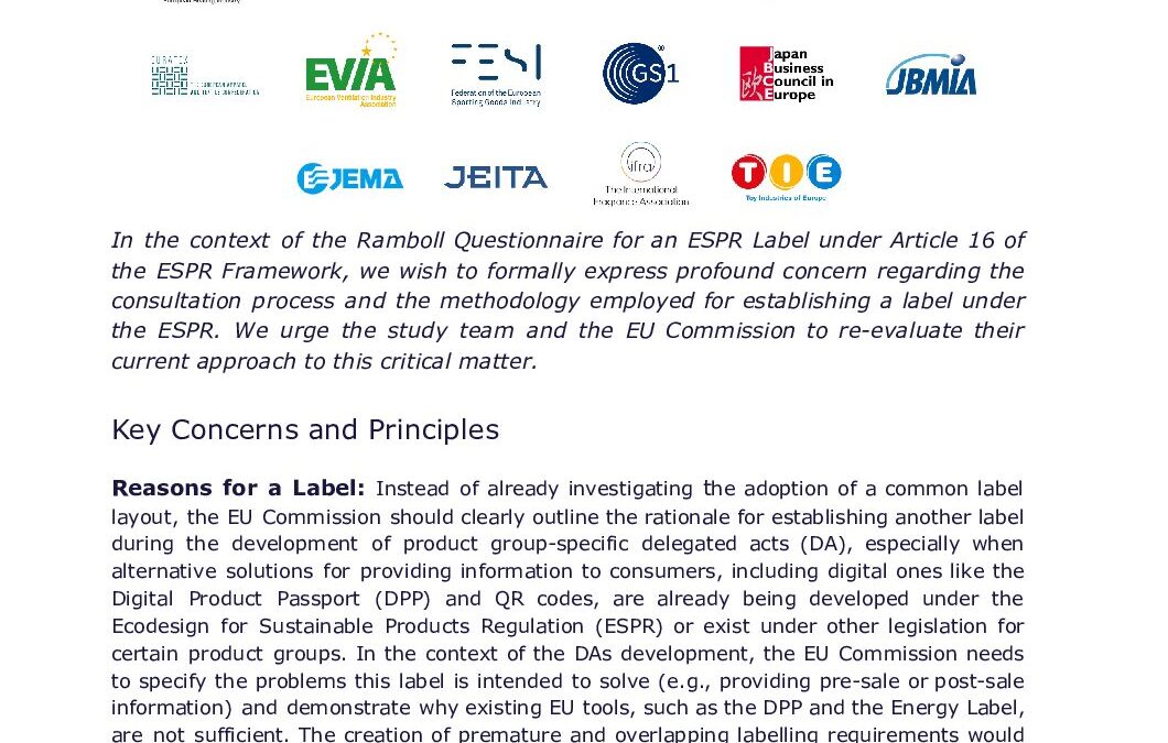 Joint industry statement on ESPR Label