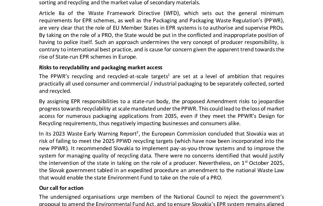 Joint Industry Statement on Slovakia’s Proposed Amendment to the EF Act